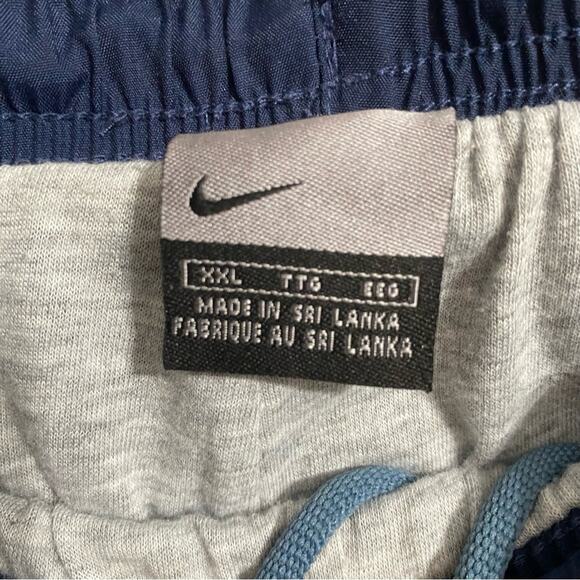 VTG 90s Y2K Nike Windbreaker lined pants Navy Blue Swoosh Zip Pockets Men’s XXL - Picture 10 of 16